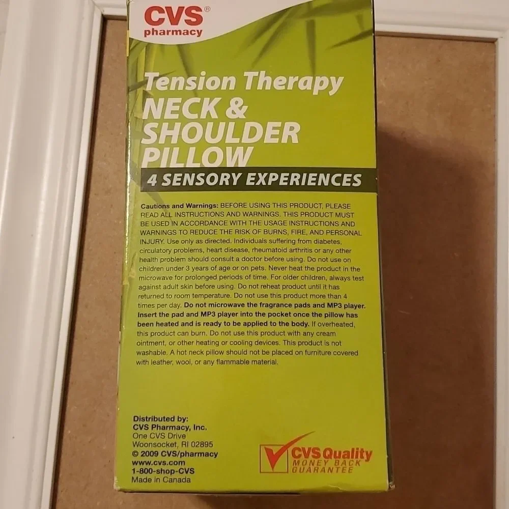 NIB CVS Therapy Neck & Shoulder Pillow Heated Cooled Scented with Device Pocket